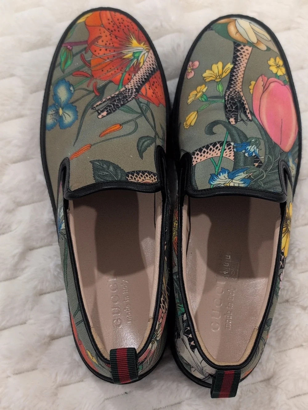 UK11 Men's Gucci Dino Jungle Men's Slip-On Loafers